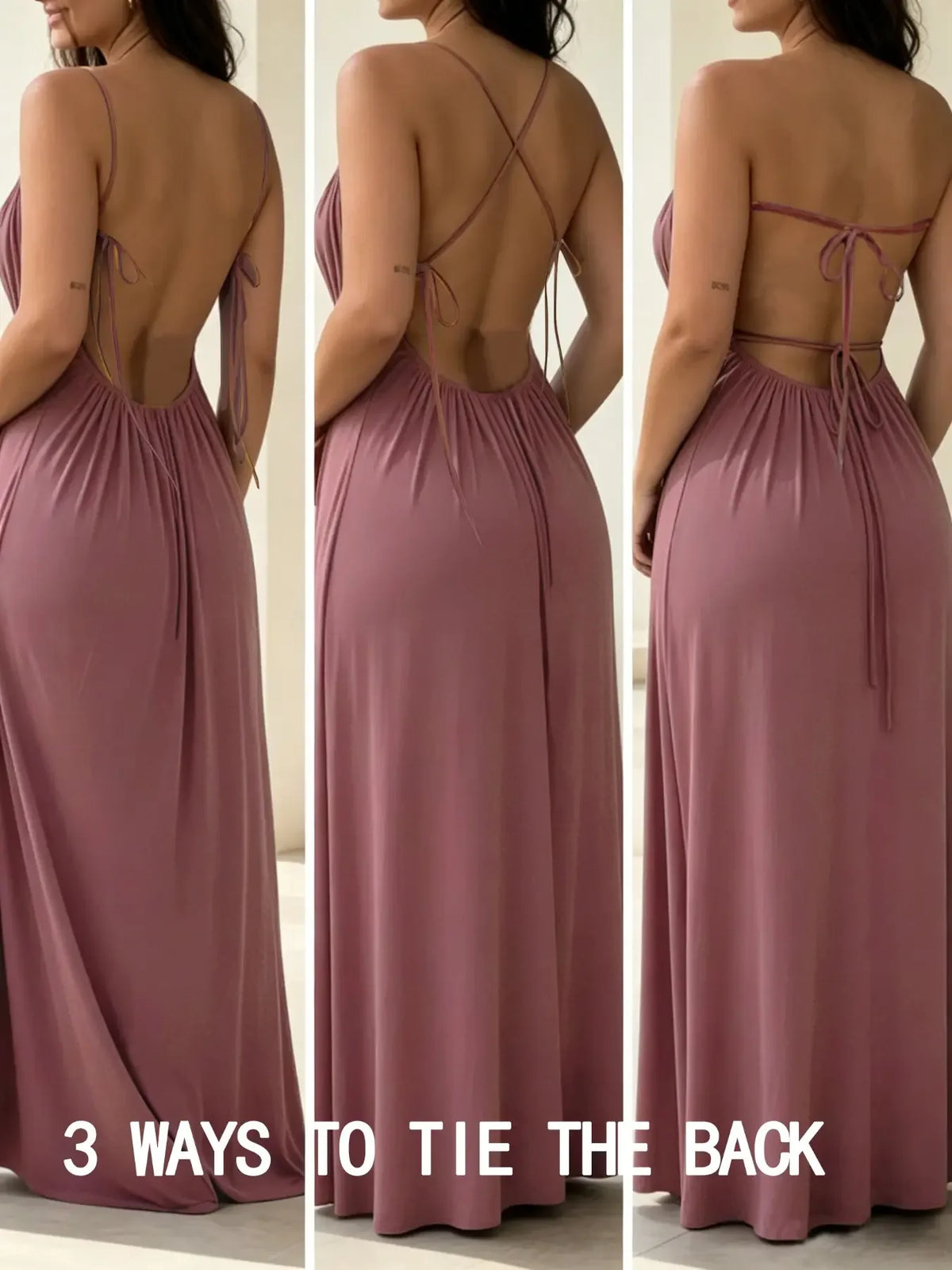 Women's Ruched Pink Cami Nightgown, Sleeveless Glossy Sleep Dress with Spaghetti Straps and Relaxed Feminine Silhouette