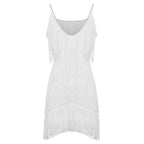 Fringe Tassel Sleeveless Mini Dress with Statement Textured Silhouette