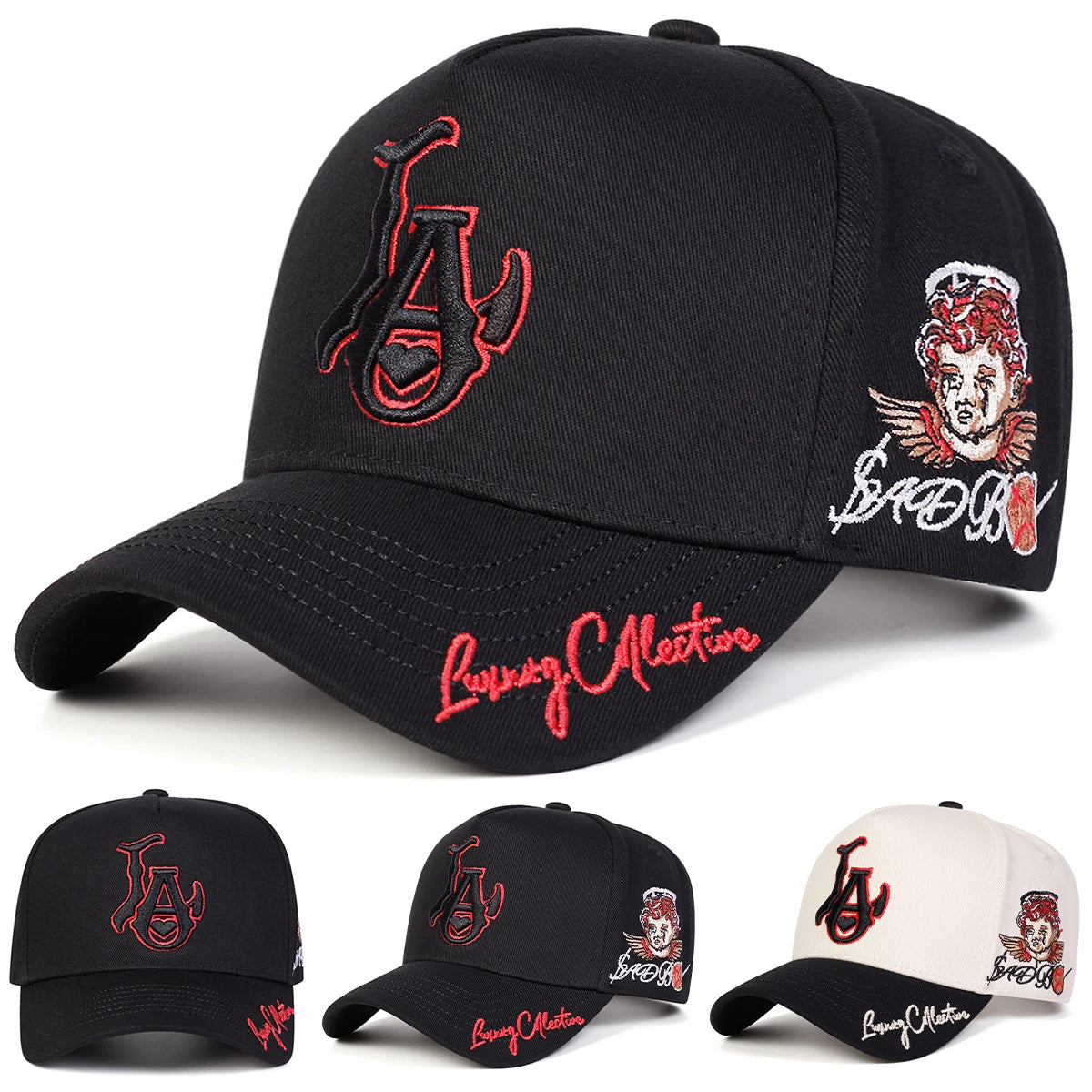 Decorative Embroidered Adjustable Baseball Cap for Contemporary Casual Streetwear Everyday Fashion Style