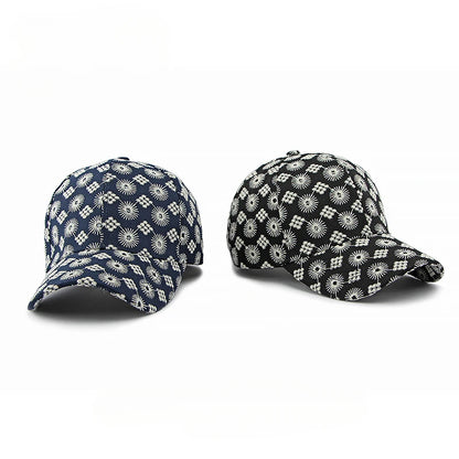 Retro Floral Pattern Baseball Cap Adjustable Curved Brim Casual Streetwear Fashion Hat