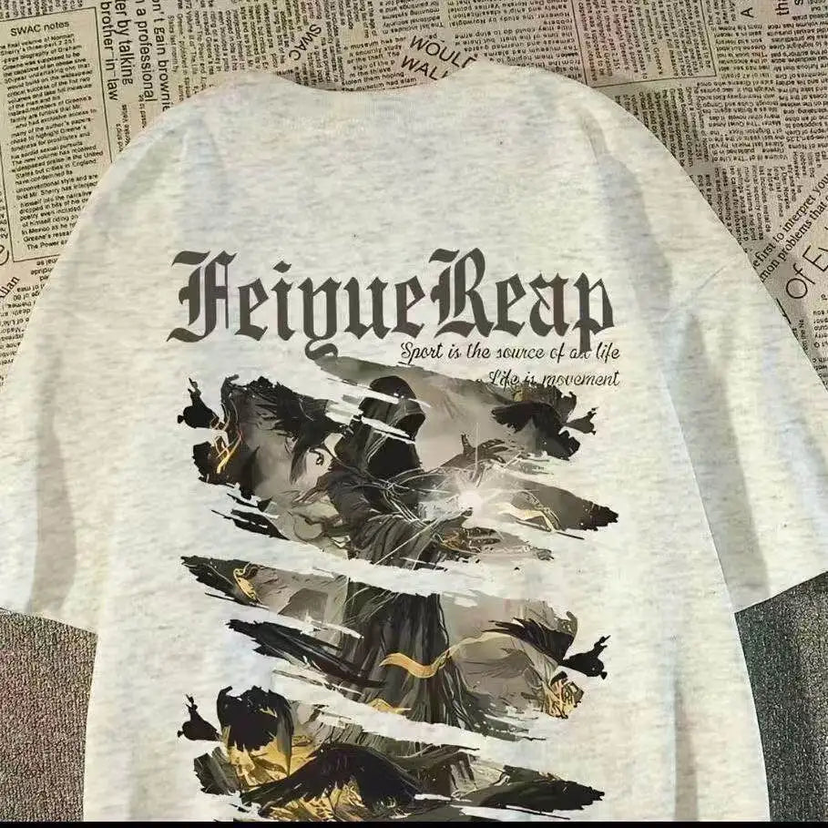 Oversized Vintage Aviation Graphic Cotton T-Shirt with Urban Streetwear Style