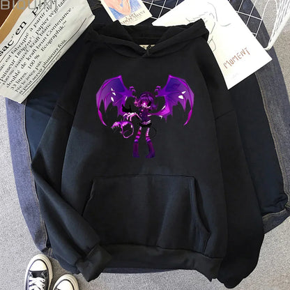 Anime-Inspired Kawaii Streetwear Pullover Hoodie with Manga Fantasy Artwork