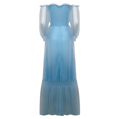 Ethereal Puff Sleeve Maxi Dress with Romantic Flowing Silhouette