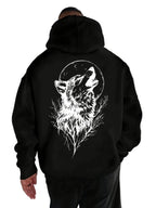 Dark Anime Streetwear Hoodie with Gothic Manga Wolf Graphic Artwork
