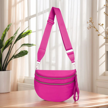 Nylon Sling Crossbody Bag with Adjustable Strap Compact Everyday Design
