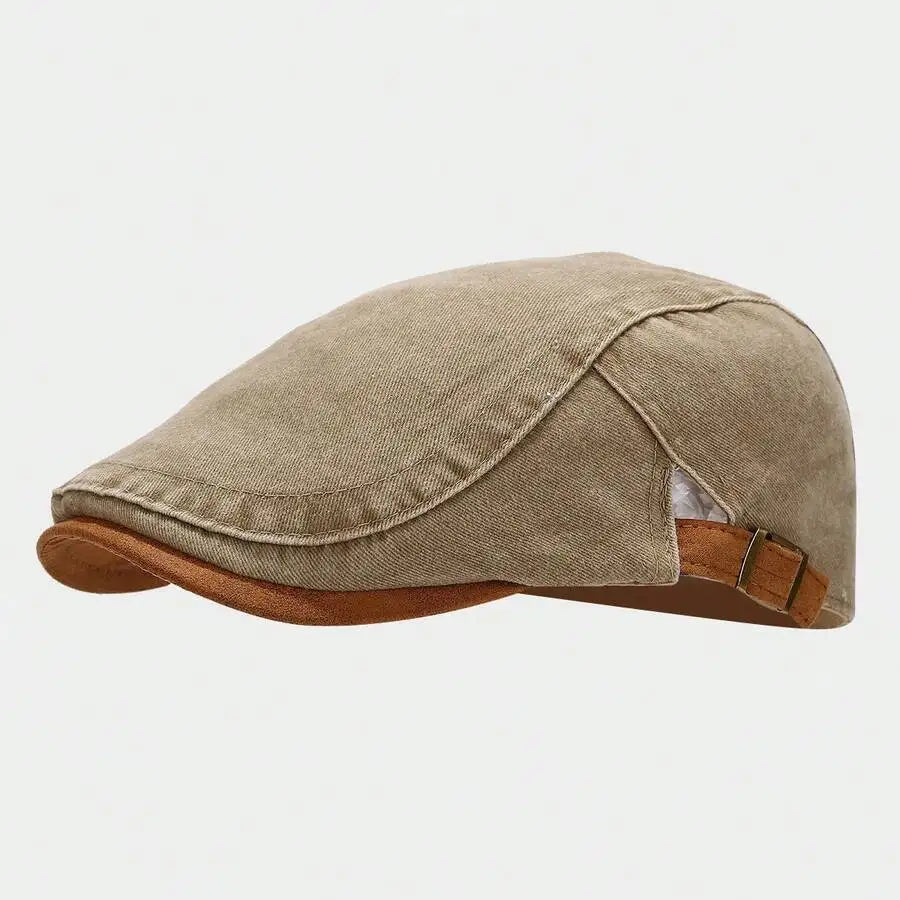 Vintage Washed Cotton Ivy Flat Cap Casual Driving Beret for Everyday Style