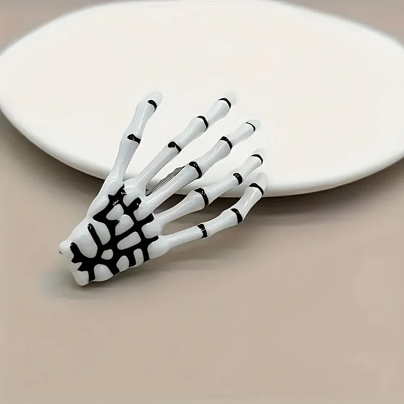 Skeleton Hand Hair Claw Clip Gothic Punk Statement Hairstyle Accessory