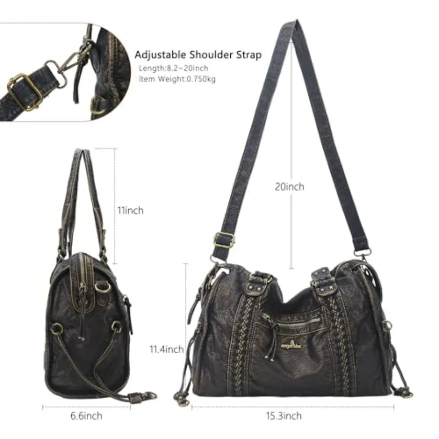 Oversized Vegan Leather Hobo Bag with Slouchy Everyday Shoulder Design