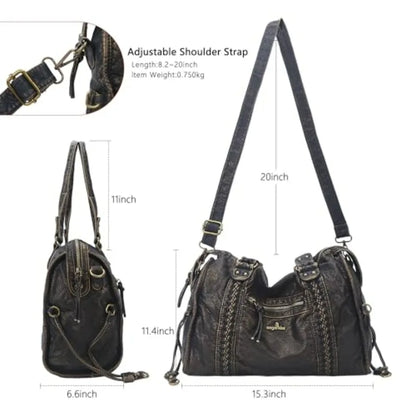 Oversized Vegan Leather Hobo Bag with Slouchy Everyday Shoulder Design