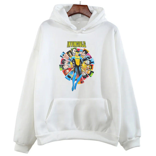 Oversized Anime Hoodie with Superhero Manga Streetwear Design