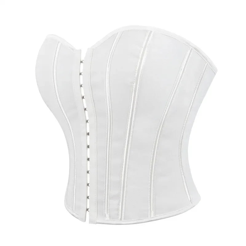 Strapless Corset Top with Structured Boning and Sculpted Waist Silhouette