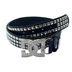 Rhinestone Studded Statement Belt for Y2K Glam Alternative Fashion