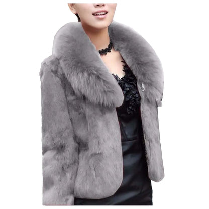 Women's Plush Faux Fur Jacket Soft Luxe Winter Casual Statement Outerwear