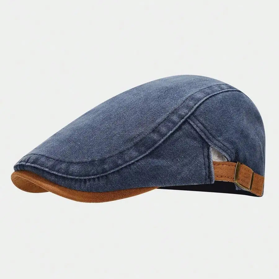 Vintage Washed Cotton Ivy Flat Cap Casual Driving Beret for Everyday Style