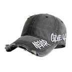 Vintage Distressed Baseball Cap Embroidered Curved Brim Casual Streetwear Fashion Hat