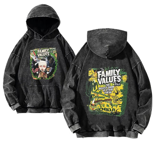 Distressed Gothic Streetwear Hoodie With Anime-Inspired Graphic Artwork
