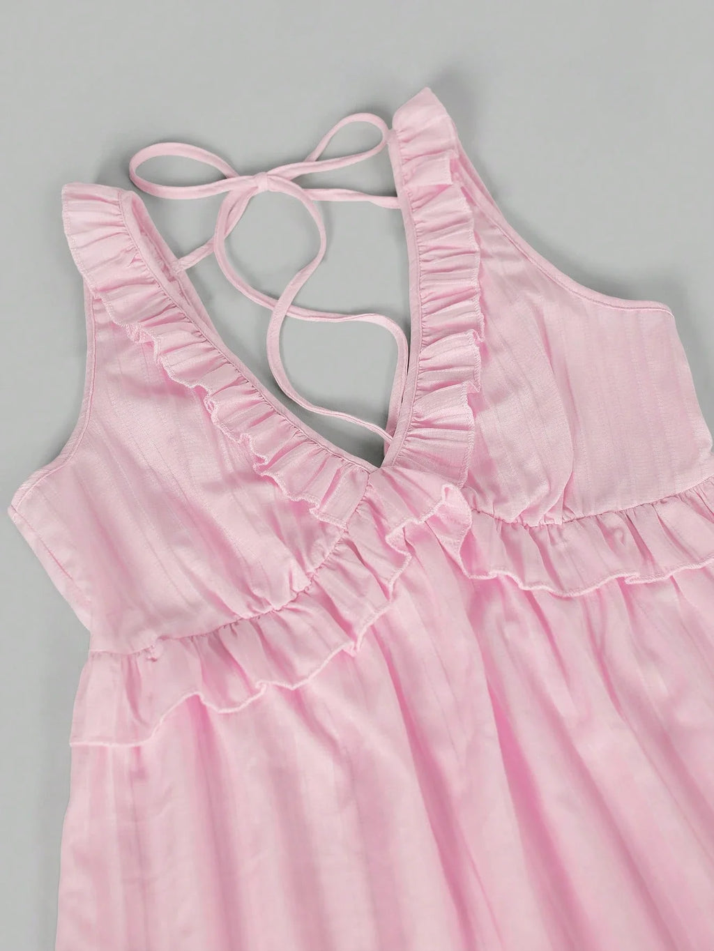 Ruffle Strap A-Line Mini Dress with Elastic Waist Summer Vacation Silhouette