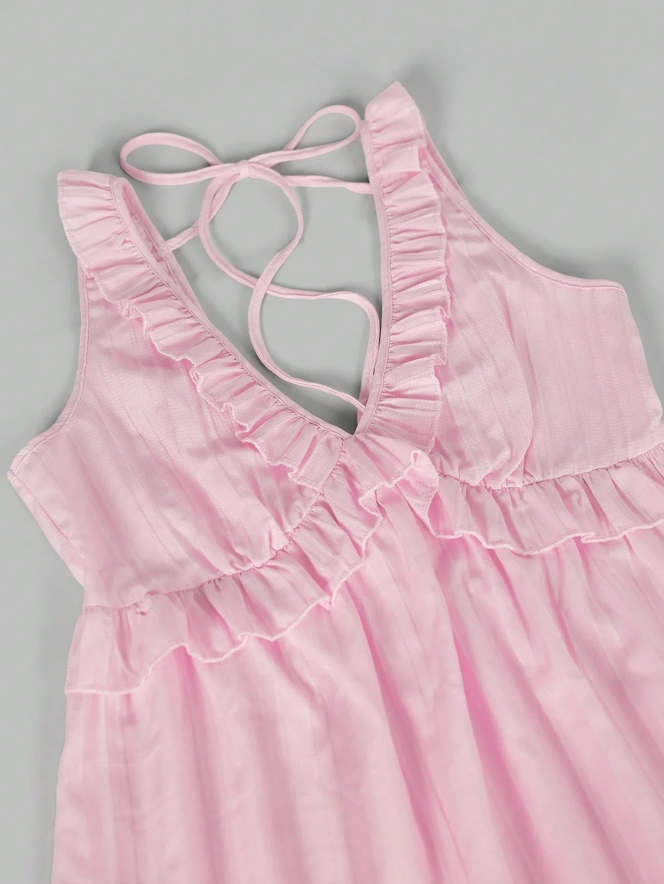 Ruffle Strap A-Line Mini Dress with Elastic Waist Summer Vacation Silhouette