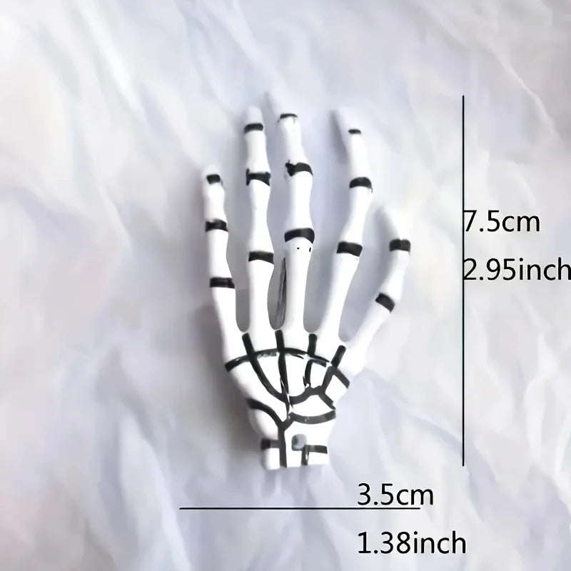 Skeleton Hand Hair Claw Clip Gothic Punk Statement Hairstyle Accessory