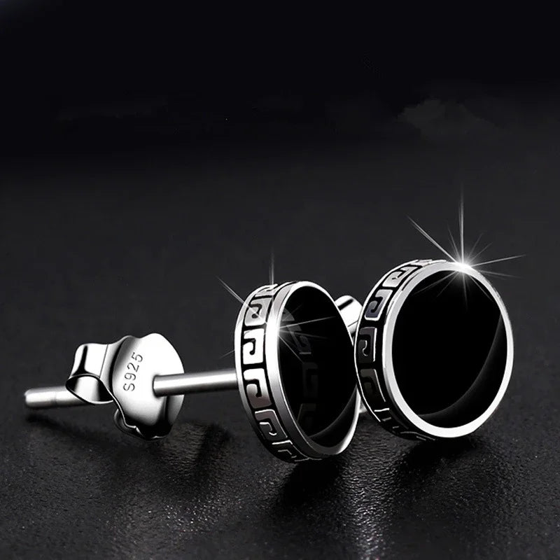 Industrial Barbell Stud Earrings for Punk Streetwear and Alternative Fashion