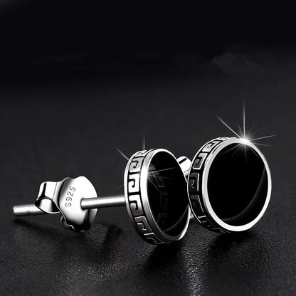 Industrial Barbell Stud Earrings for Punk Streetwear and Alternative Fashion