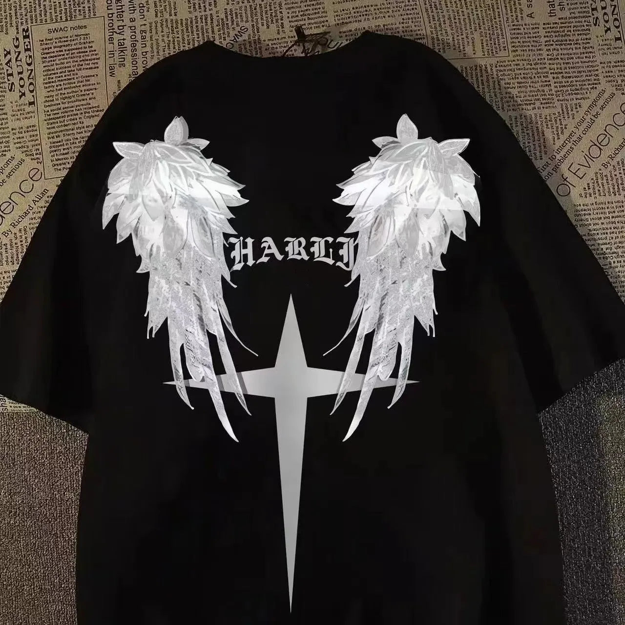 Urban Wing Graphic Streetwear T-Shirt With Casual Oversized Fit Style