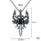 Dragon Sword Cross Pendant Necklace for Gothic Alternative Fashion