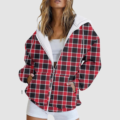 Women's Gradient Zip-Up Hoodie with Relaxed Casual Streetwear Everyday Layering Fit