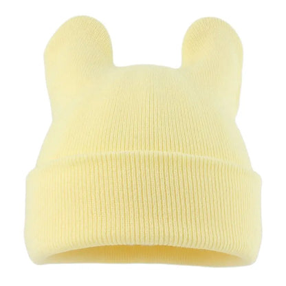 Cute Cat Ear Acrylic Knit Beanie for Playful Streetwear Casual Winter Everyday Fashion Style