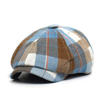 Vintage Plaid Ivy Flat Cap Classic Cotton Newsboy Streetwear Casual Hat