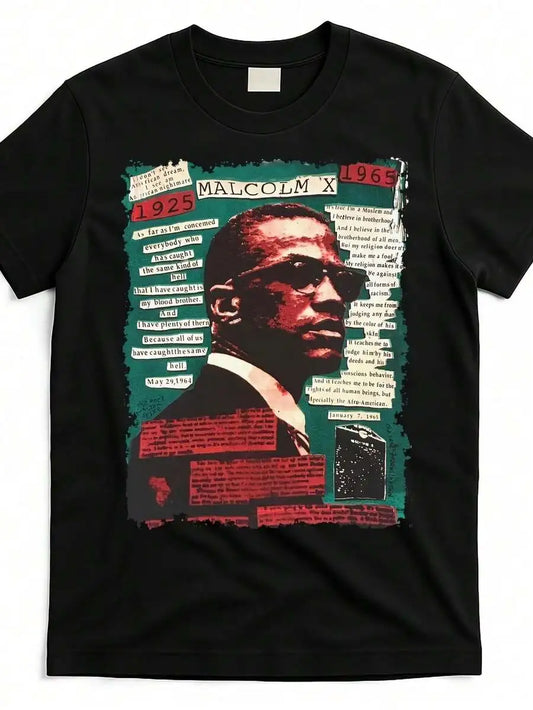 Vintage Portrait Graphic Heavy Cotton T-Shirt with Retro Streetwear and Relaxed Fit