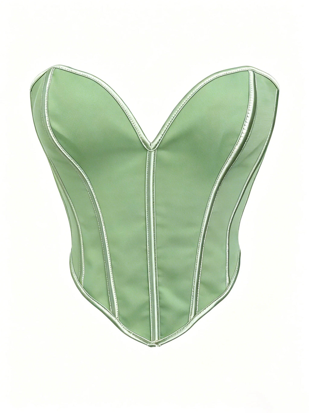 Minimalist Black Strapless Sweetheart Corset with Plunging Neckline