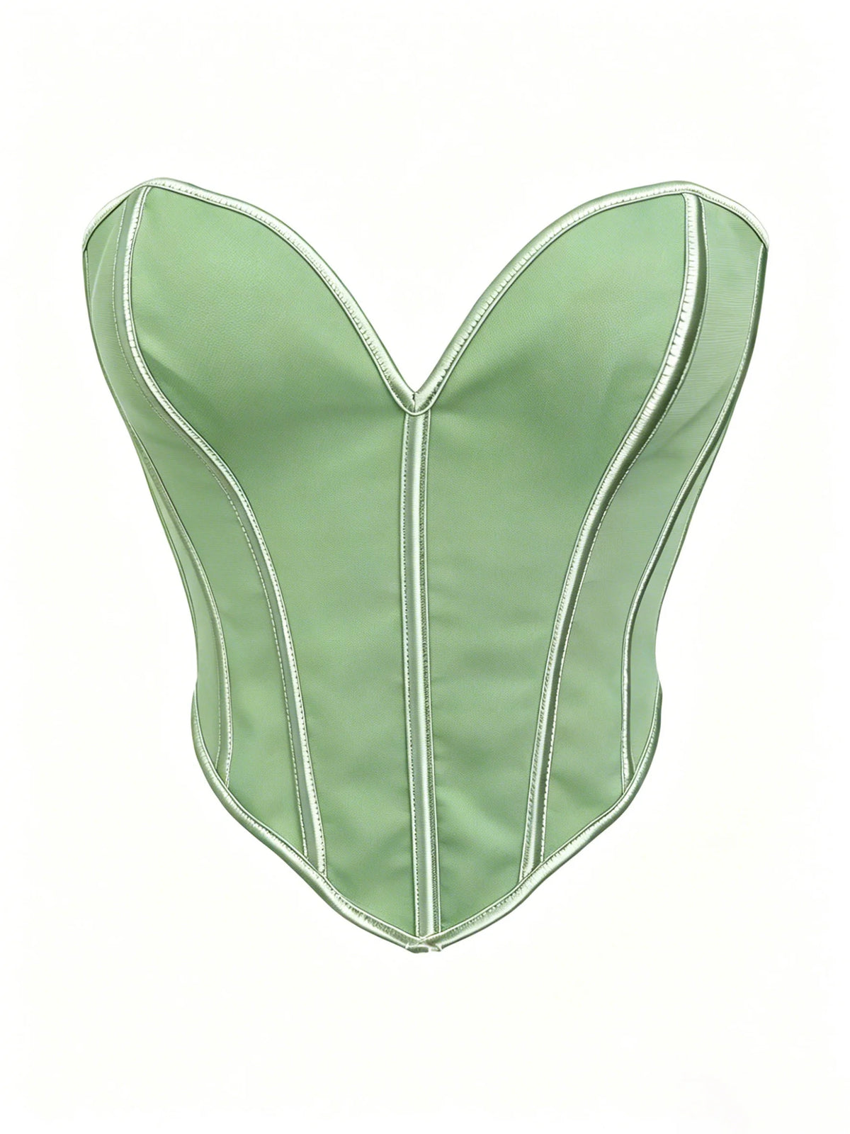 Minimalist Black Strapless Sweetheart Corset with Plunging Neckline