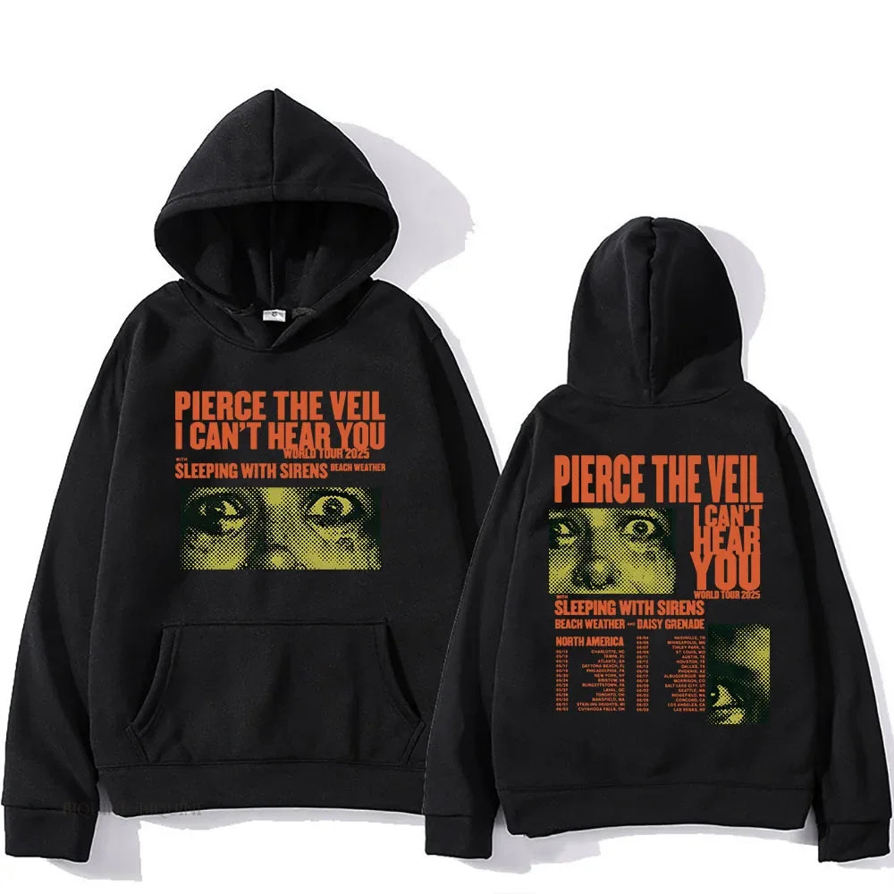 Oversized Tour Inspired Graphic Hoodie with Vintage Streetwear Artwork Design