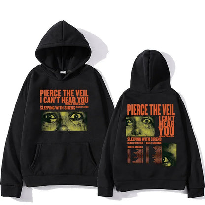 Oversized Tour Inspired Graphic Hoodie with Vintage Streetwear Artwork Design