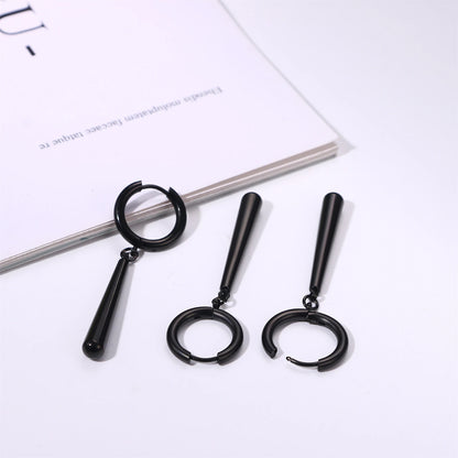 Minimalist Triple Hoop Drop Earrings for Punk and Alternative Fashion Looks