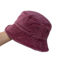 Washed Cotton Bucket Hat Flat Crown Casual Streetwear Outdoor Fisherman Style Hat