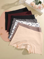 7-Piece Women’s Seamless Mid-Rise Boyshorts Set with Laser-Cut Edges, Stretch Construction and Assorted Colors