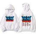 Vintage Tour Style Graphic Hoodie with Relaxed Streetwear Fit and Back Print