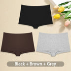 3-Piece Women’s Low-Rise Cotton-Blend Boyshorts Set with Wide Waistband, Short-Leg Silhouette and Classic Solid Colors