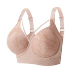 Longline Lace-Trim Underwire Minimizer Bra with Full Back Coverage