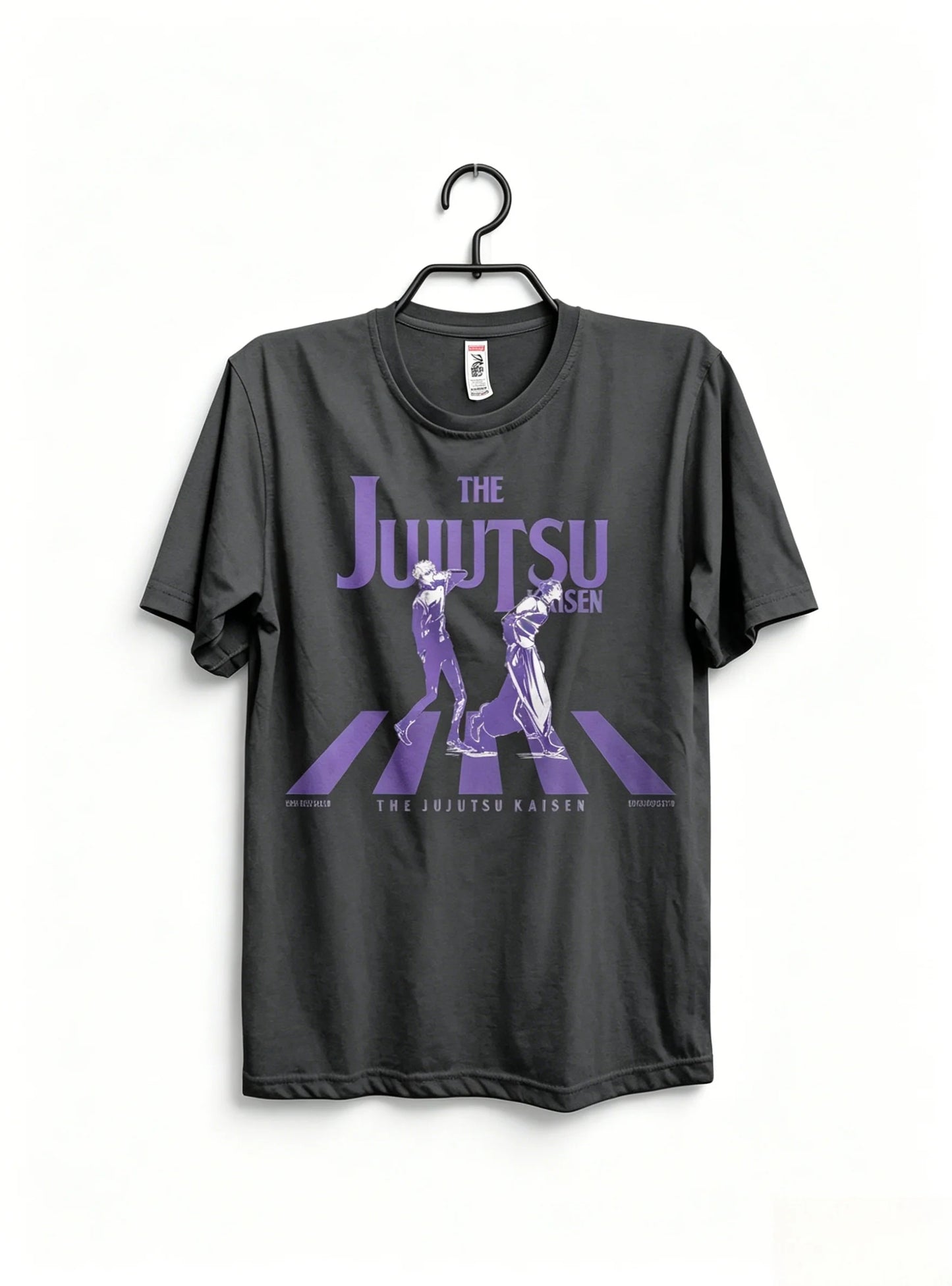 Minimal Shadow Anime Graphic Oversized Washed Cotton Casual T-Shirt
