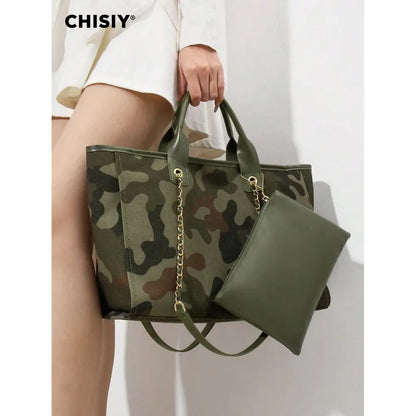 Utility Inspired Oversized Tote Bag with Relaxed Shoulder Carry