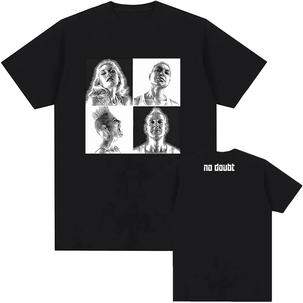 Vintage Portrait Graphic Cotton Streetwear T-Shirt with Artistic Collage Design