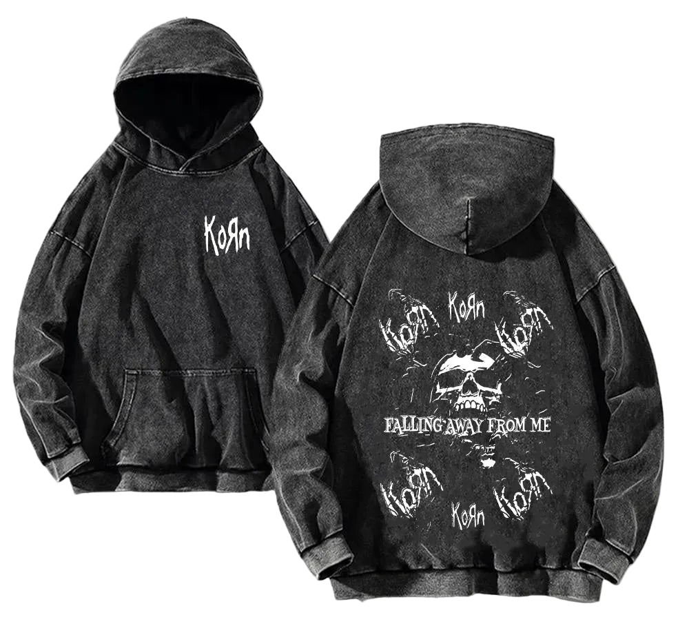 Distressed Anime Goth Hoodie With Oversized Alternative Streetwear Fit