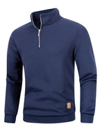 Men's Quarter Zip High Neck Minimalist Knit Casual Sweater Pullover