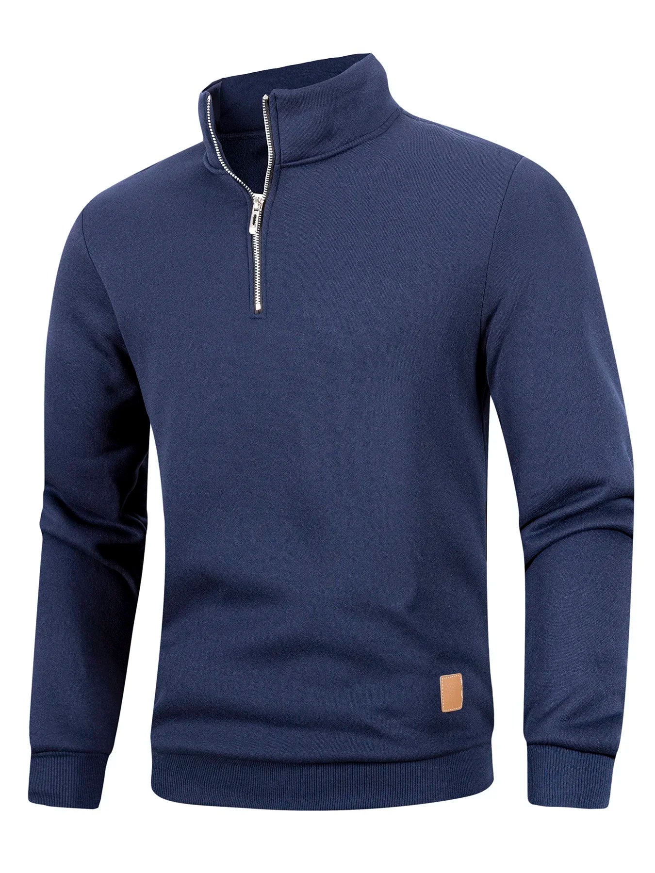 Men's Quarter Zip High Neck Minimalist Knit Casual Sweater Pullover