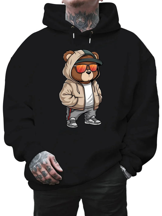 Kawaii Anime Streetwear Hoodie with Cartoon Bear Manga Artwork