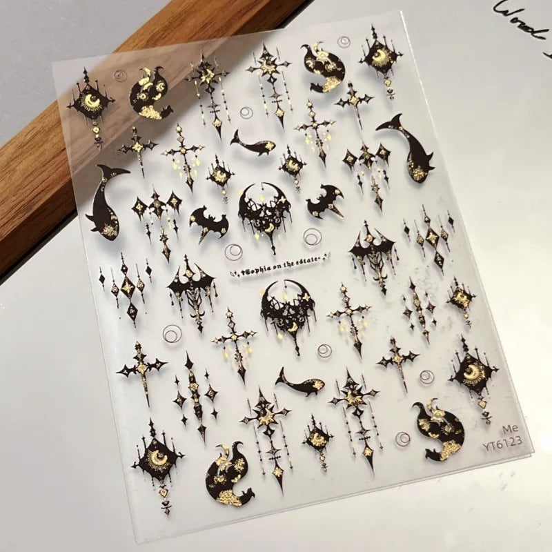 Gothic Cross and Blood Drip Nail Art Accessories for Alternative Styles