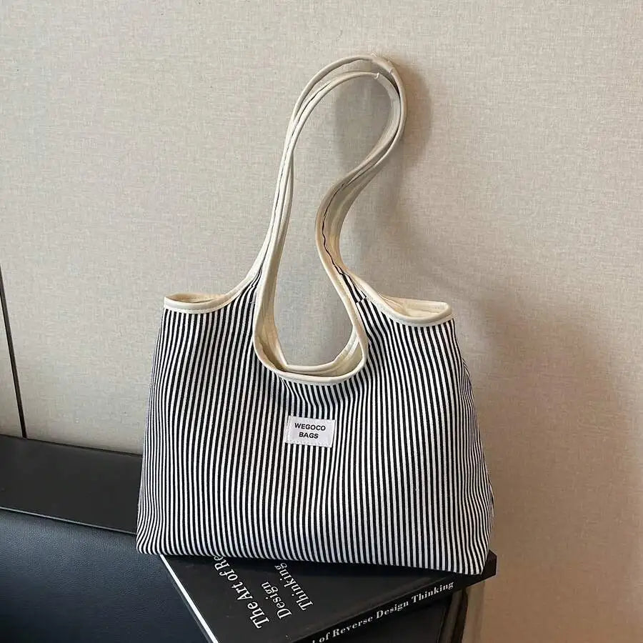Oversized Canvas Tote Bag with Animal Inspired Pattern Lightweight Everyday Carry